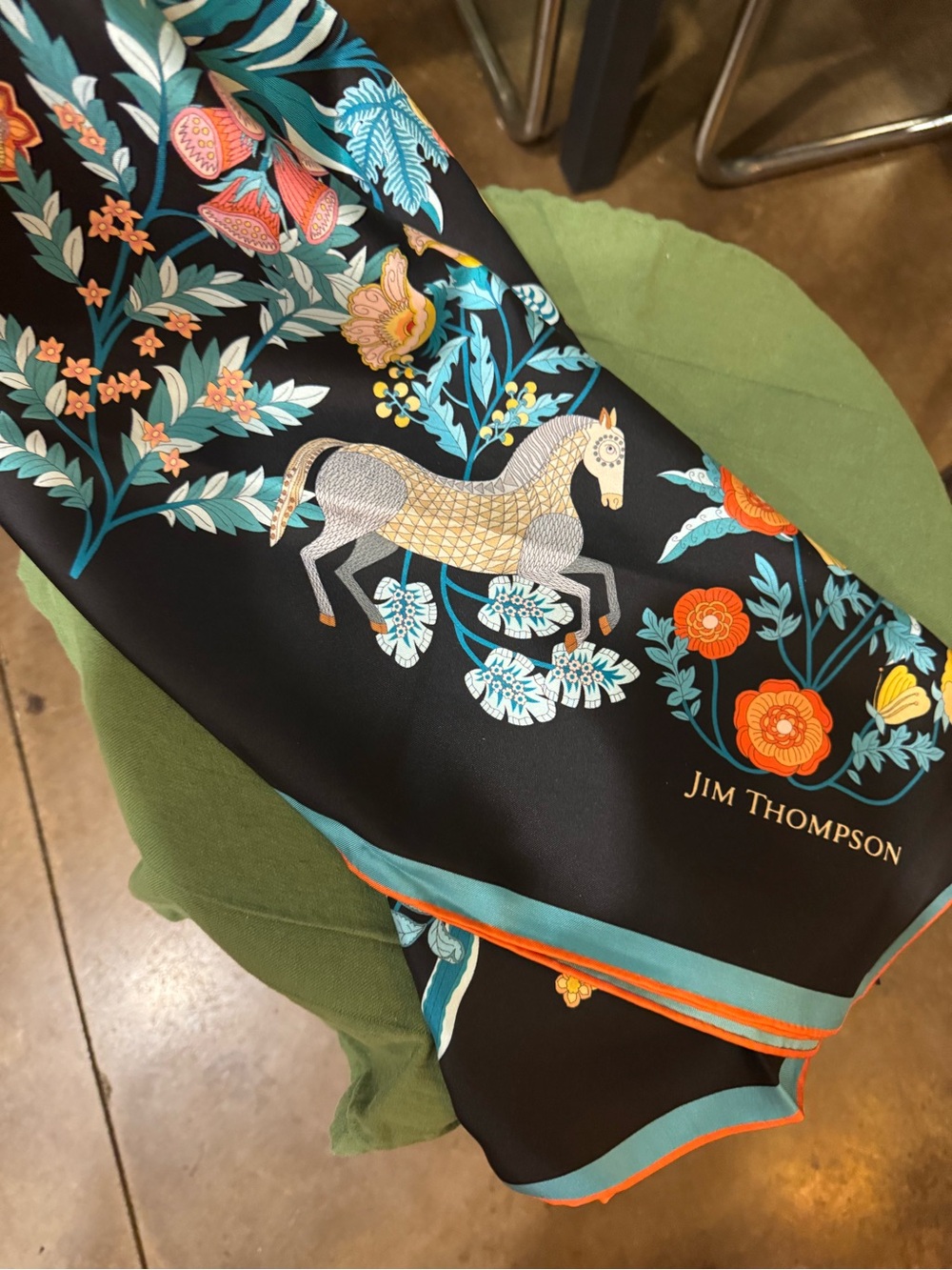 Jim Thompson ‘Horse Zodiac’ Silk Scarf - Picture 9 of 12